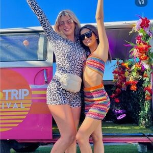 Peppermayo geometric pattern romper playsuit